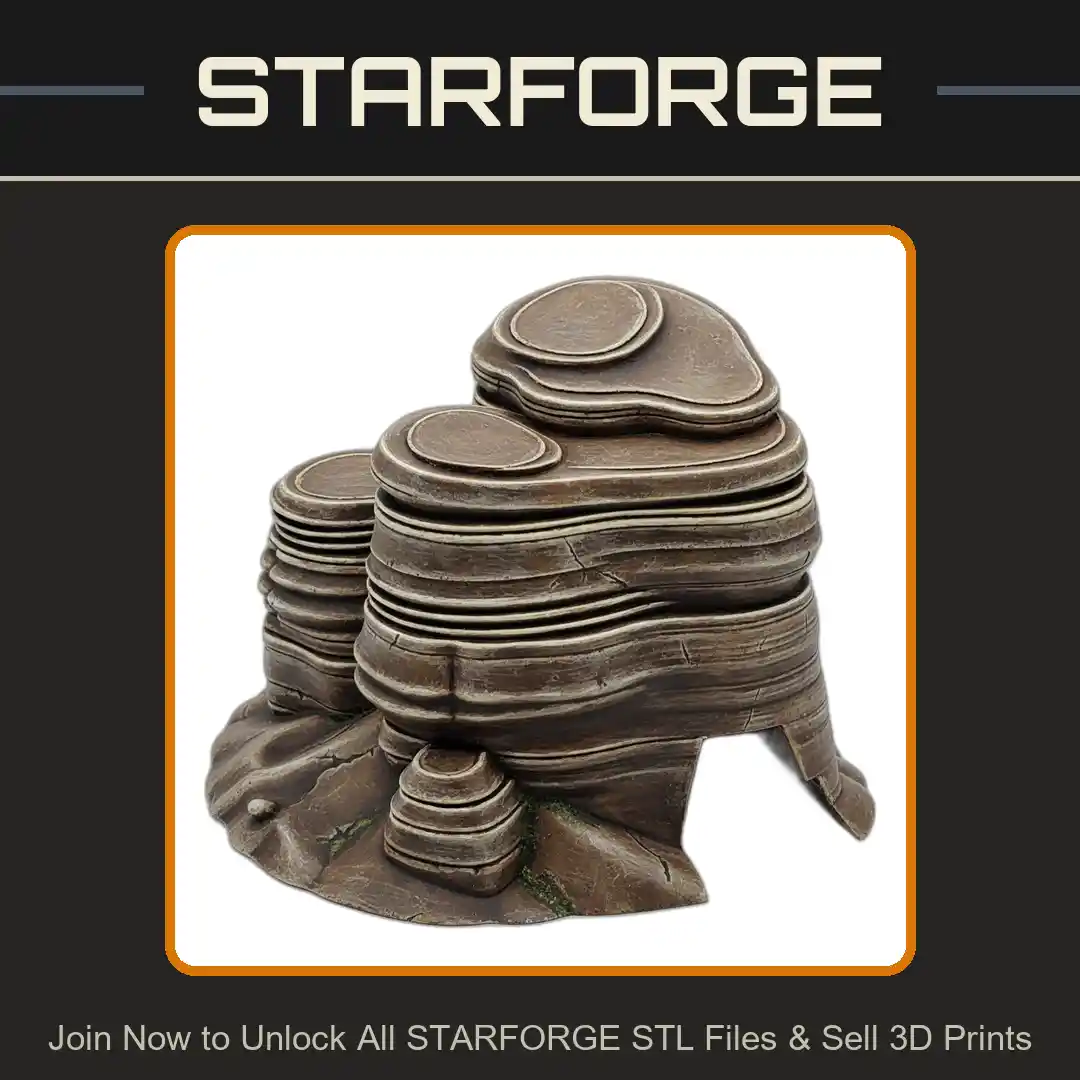 Rocky Cave Formation Layered Stone Entrance Shelter Structure Reptile Fish Tank - 3D Printable STL File