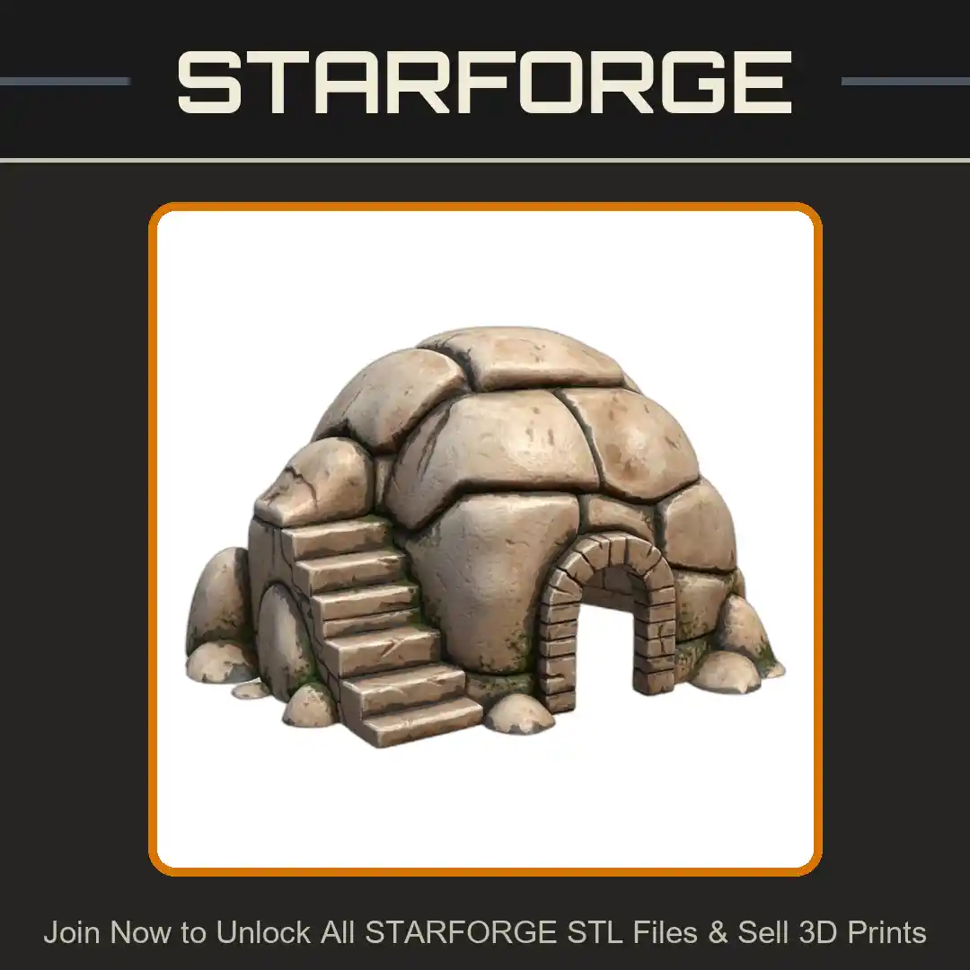 Rocky Igloo Staircase Pet Hide for Small Animals - 3D Printable STL File