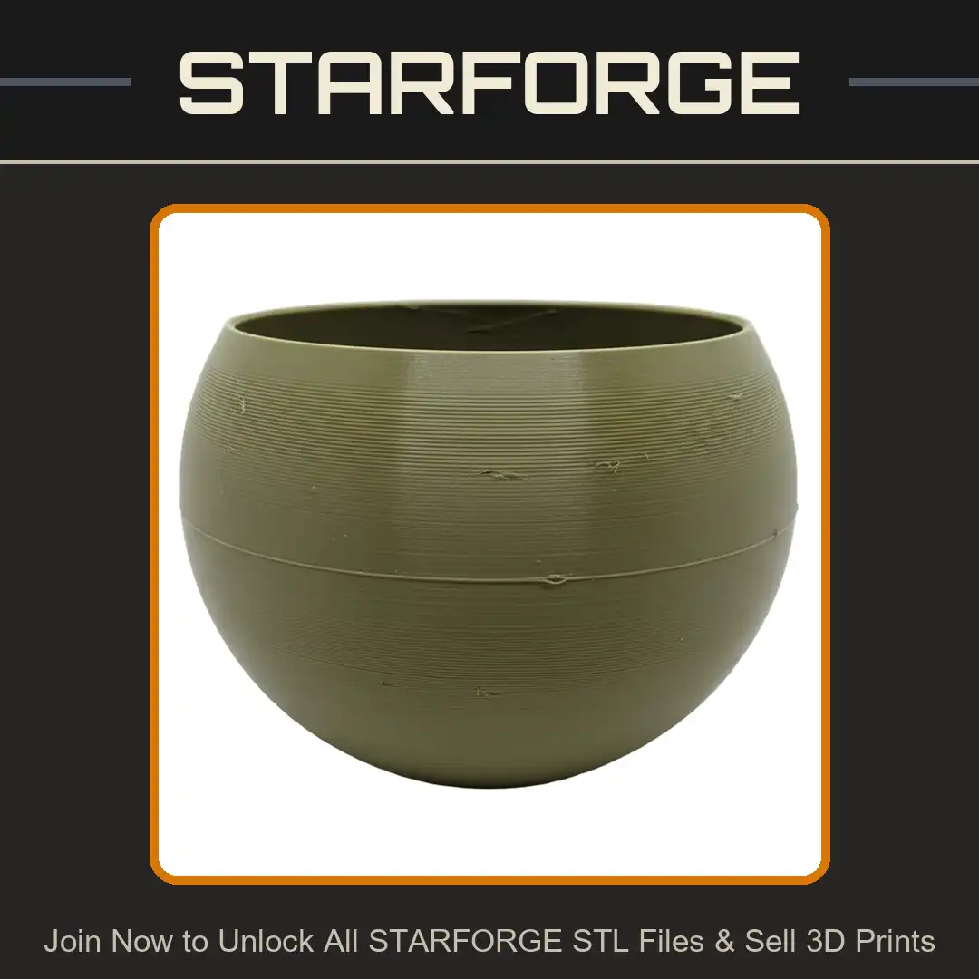 Round Spherical Bowl Planter Pot Vessel Minimalist Modern Succulent Cactus Container - View 1 of 2