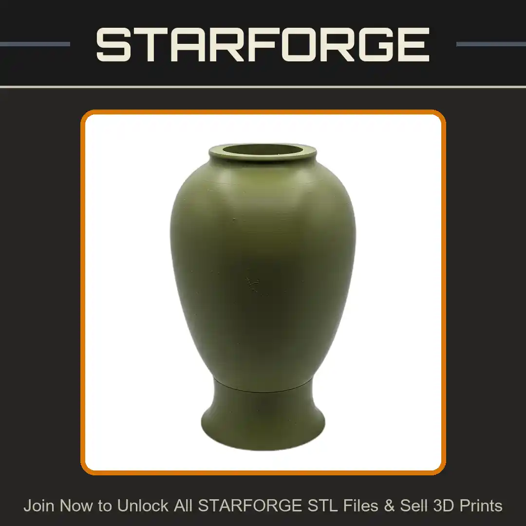 Rounded Ceramic Vase Smooth Surface Tall Elegant Shape Planter Plant Pot - 3D Printable STL File