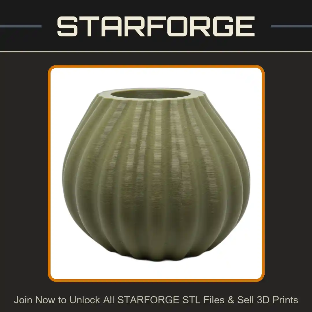 Rounded Ribbed Pot Matte Finish Planter Plant Pot - 3D Printable STL File