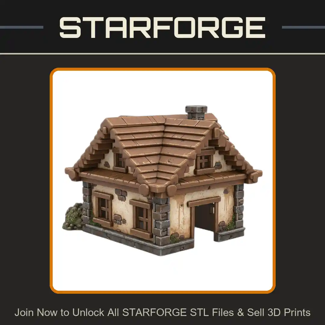 Rustic Cottage Pet Hideaway for Small Animals and Reptiles - 3D Printable STL File