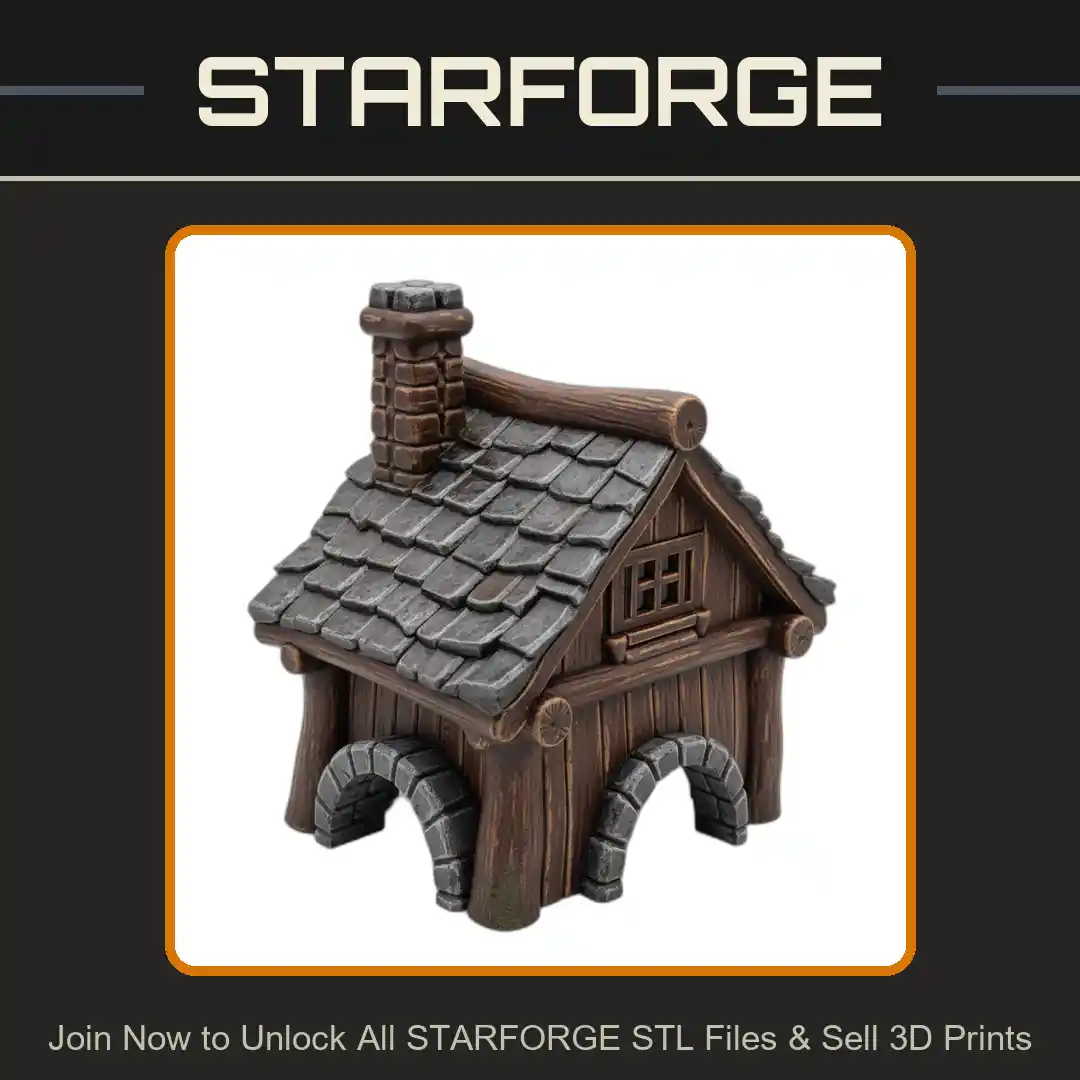 Rustic Log Cabin Chimney Arched Doorway Wooden Roof Reptile Fish Tank - 3D Printable STL File