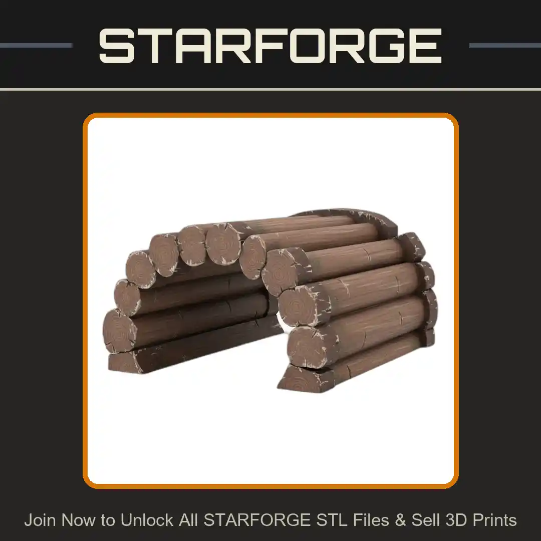 Rustic Log Tunnel Hideout for Small Pets and Reptiles - 3D Printable STL File