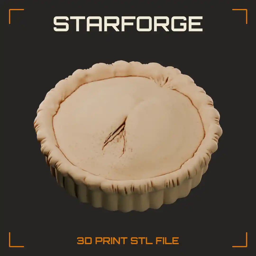 Rustic Meat Pie with Crimped Fluted Crust and Steam Vent Slit