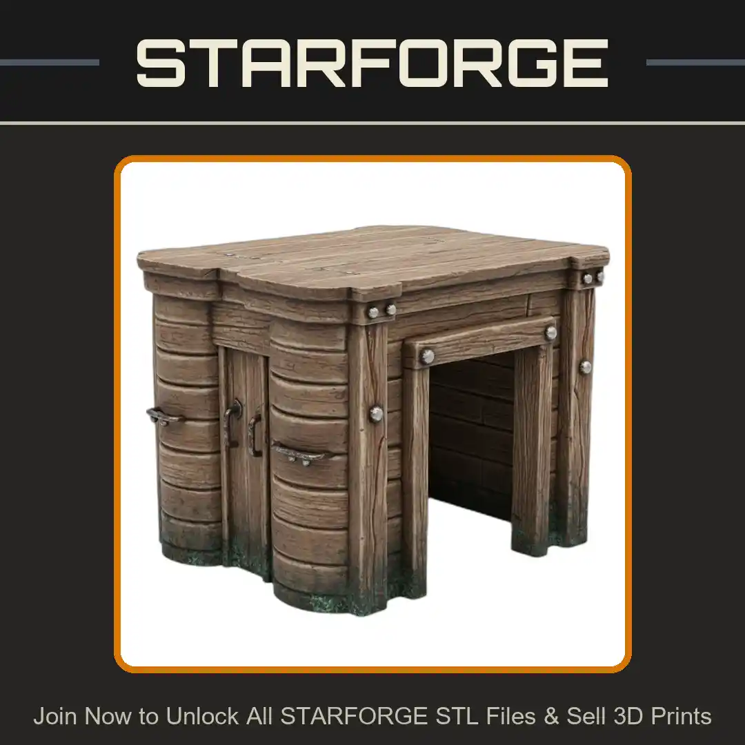 Rustic Wooden Box Log Cabin Design Handles Doorway Reptile Fish Tank - 3D Printable STL File