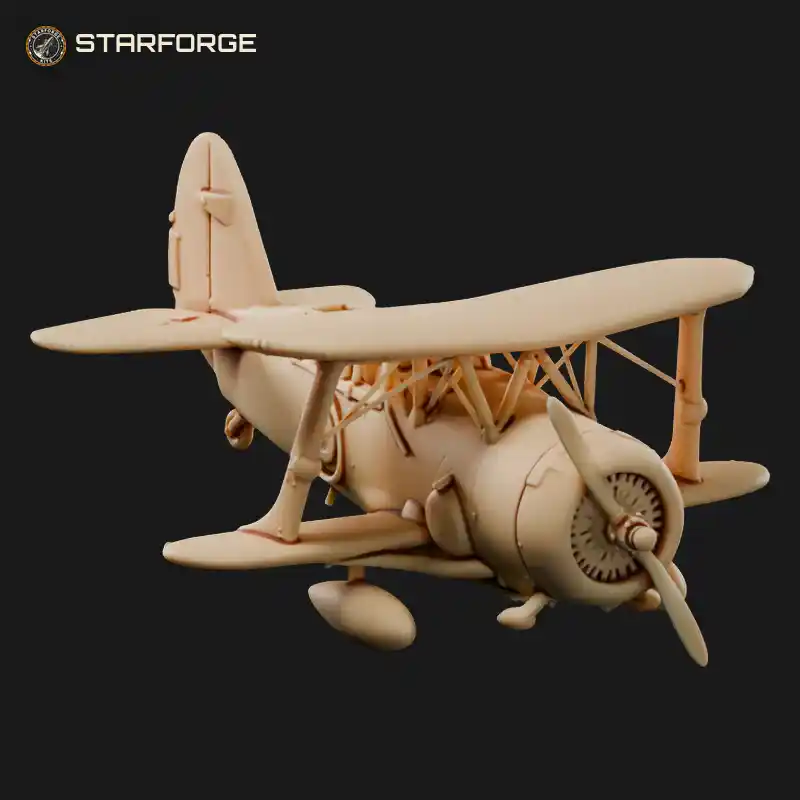 SBC Helldiver Biplane Dive Bomber with Radial Engine Cowling Long Canopy and Retracting Gear
