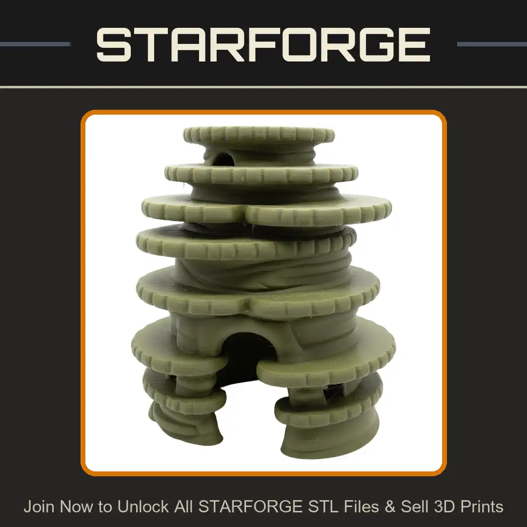 Scalloped Ridged Tiered Hive Mound Arched Entrance Hollow Layered Rock Spire Nest Hut - View 1 of 2