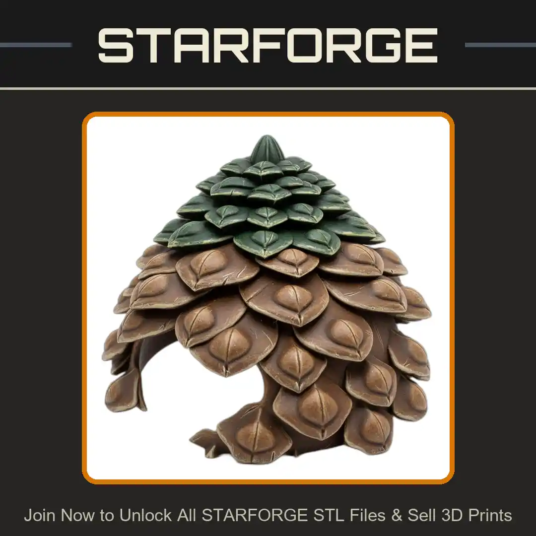 Scaly Shell Pinecone Pattern Organic Structure Reptile Fish Tank - 3D Printable STL File