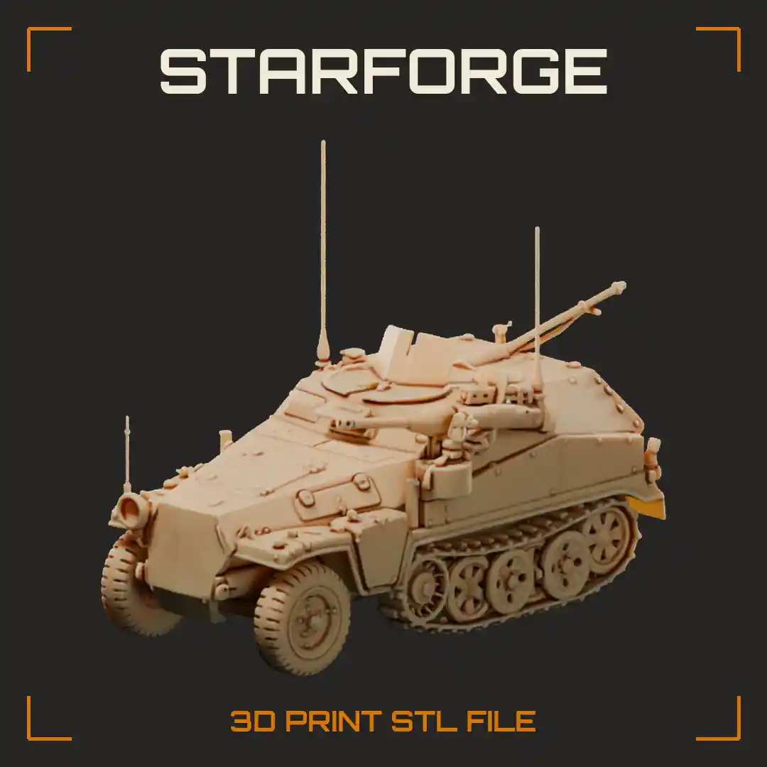 Sdkfz 250 German Half-Track with Open Troop Compartment Radio Antenna and Road Wheels