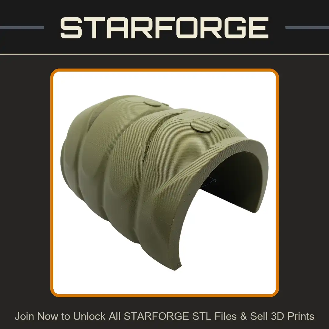 Segmented Layered Armor Plate Shoulder Pauldron Vambrace Shell Carapace Ridged Pitted Boss - View 1 of 2