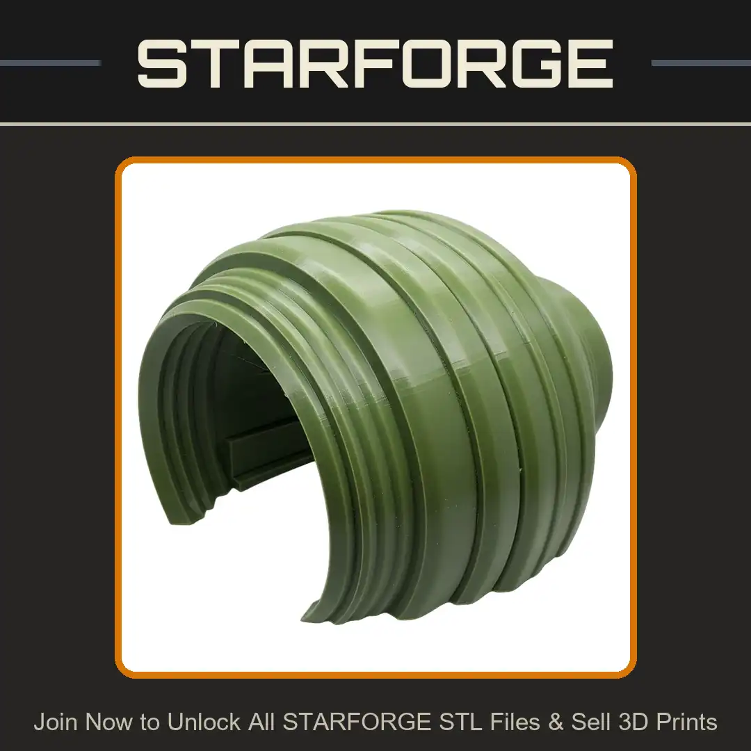 Segmented Ribbed Armor Joint Shroud Layered Hooded Cowl Tapered Vent Nozzle Bellows - View 1 of 2