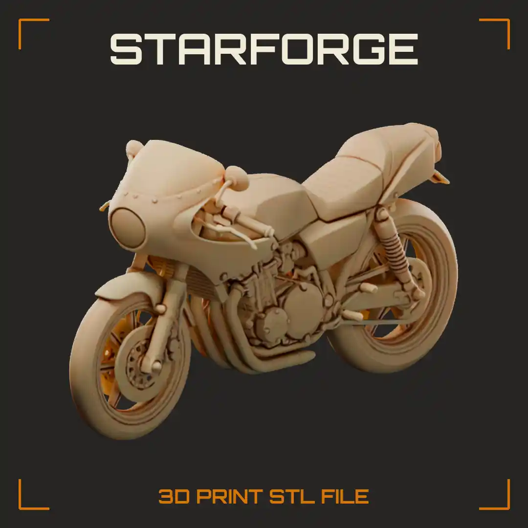 Seventies Superbike Motorcycle With Inline Four Engine Four Exhaust Pipes And Round Headlight