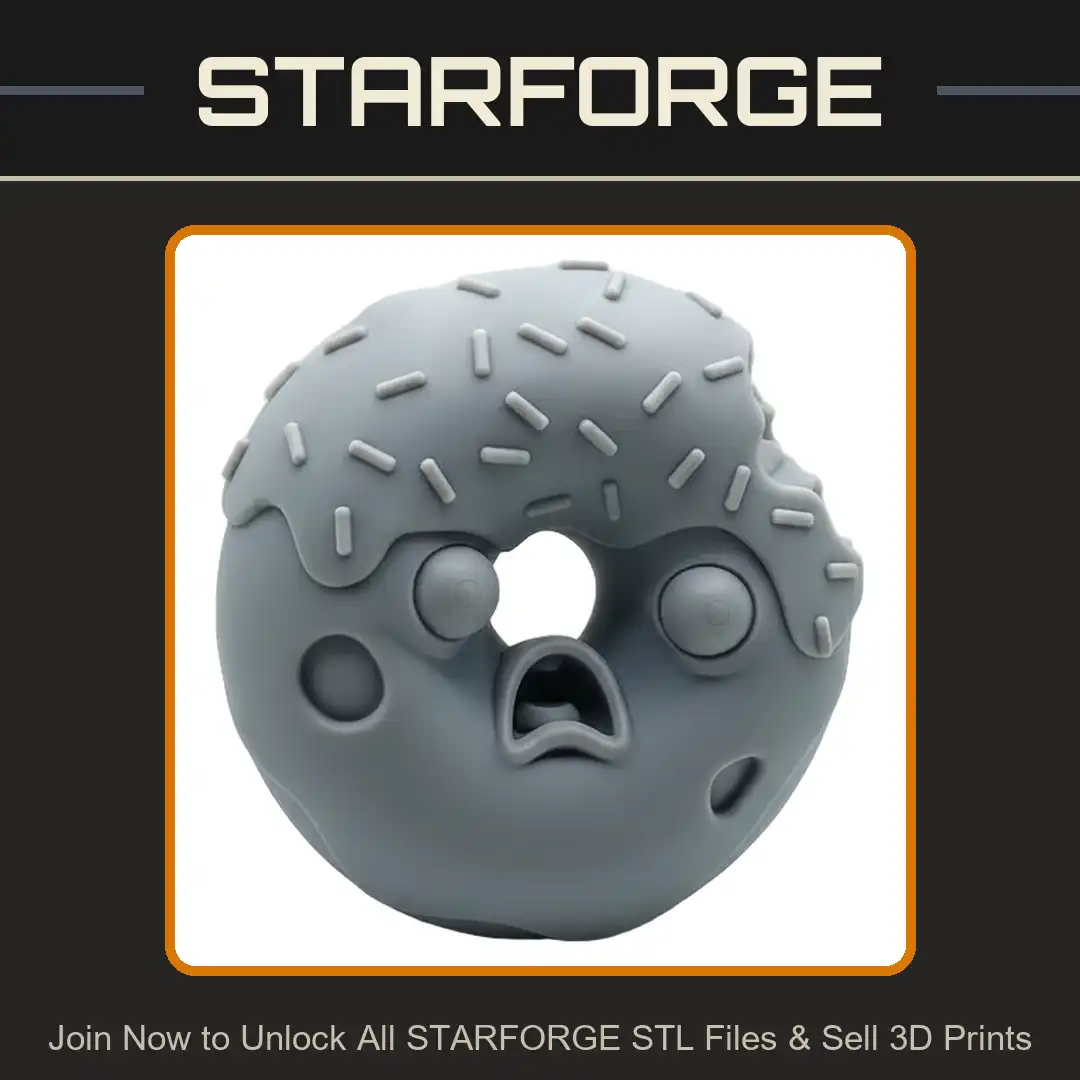 Shocked Screaming Donut Doughnut Frosting Icing Sprinkles Eyeballs Gaping Mouth Tongue - View 1 of 2