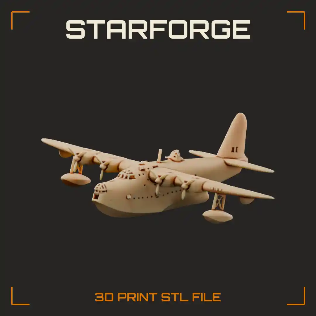 Short Sunderland Four Engine Flying Boat with Deep Boat Hull Wing Floats and Nose Turret