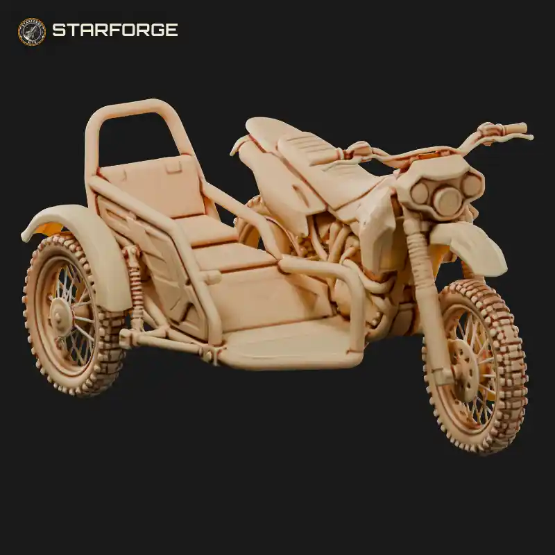 Sidecar Motocross Outfit With Passenger Platform Long Travel Forks And Knobby Tires