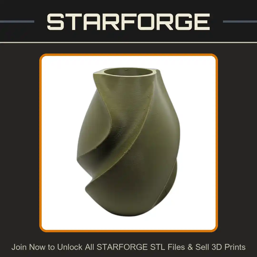 Sleek Modern Vase Curved Geometric Design Minimalist Style Planter Plant Pot - 3D Printable STL File