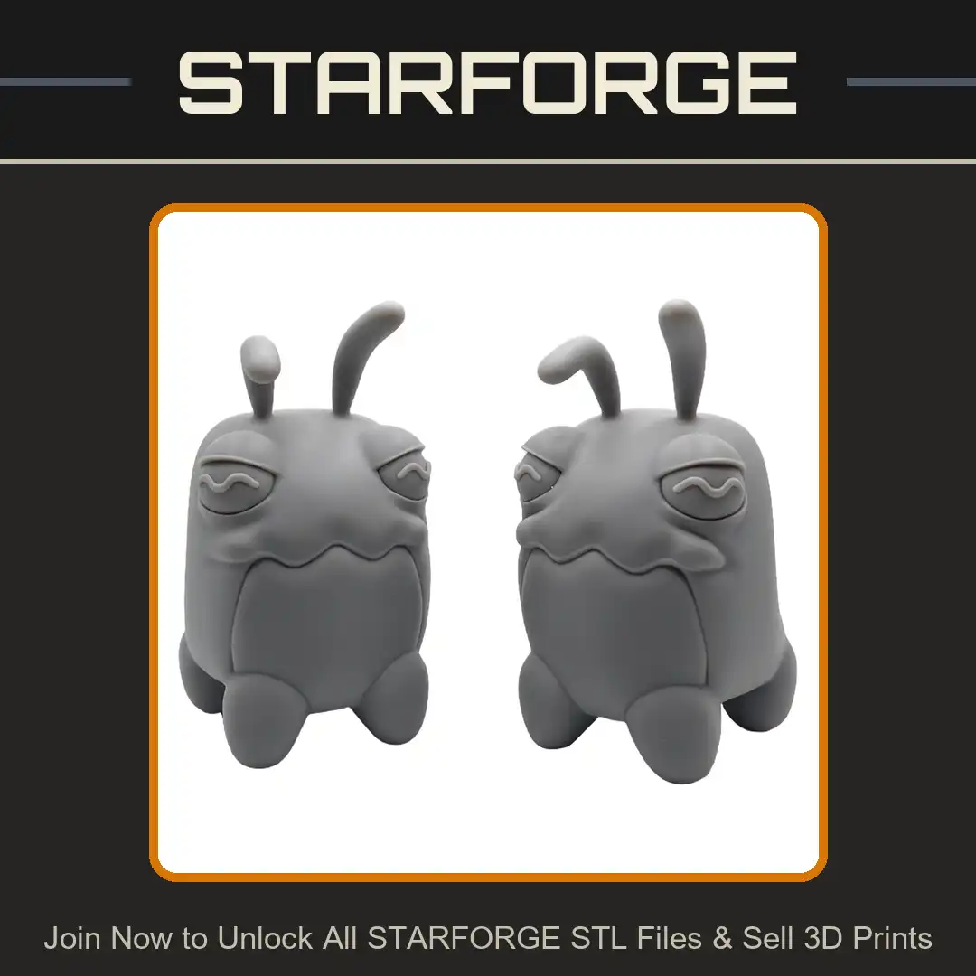 Sleepy Alien Slug Blob Larva Grub Antennae Stubby Legs Wavy Mouth Eyes Drip Mask - View 1 of 3