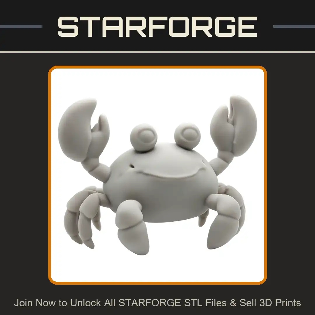 Smiling Cute Cartoon Crab Pincers Raised Claws Eyestalks Shell Ocean Crustacean Marine Sea - View 1 of 2