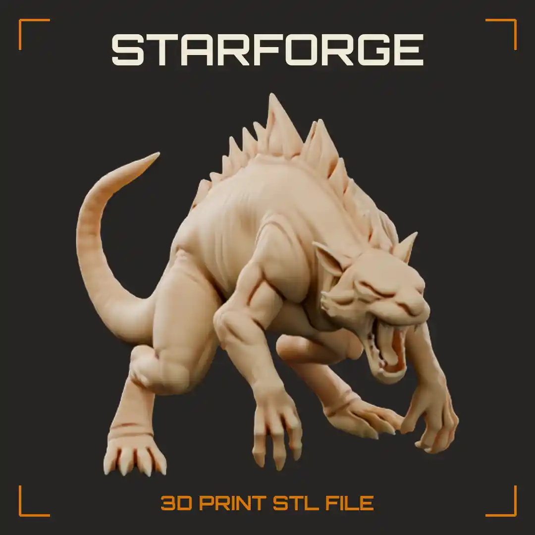 Snarling Spined Predator with Open Fanged Maw Long Tapering Tail and Dorsal Spikes
