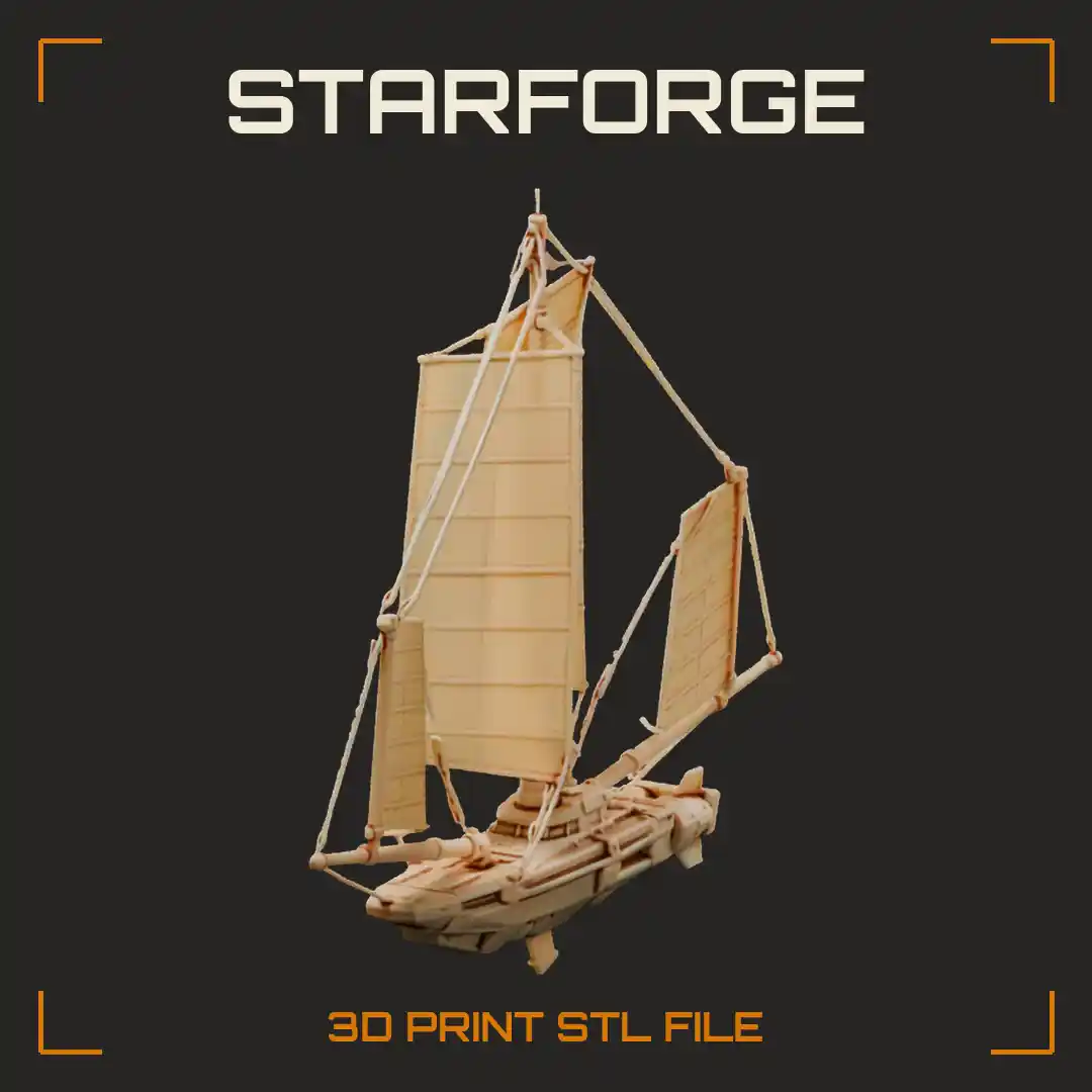Solar Sail Ship With Square Sail Rigging Booms And Small Crew Module