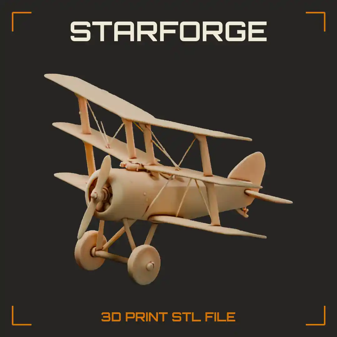 Sopwith Triplane WW1 Fighter with Three Stacked Wings Rotary Engine and Interplane Struts