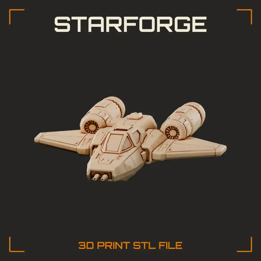 Space Corvette With Twin Engine Nacelles Wedge Hull Bridge And Point Defense Guns