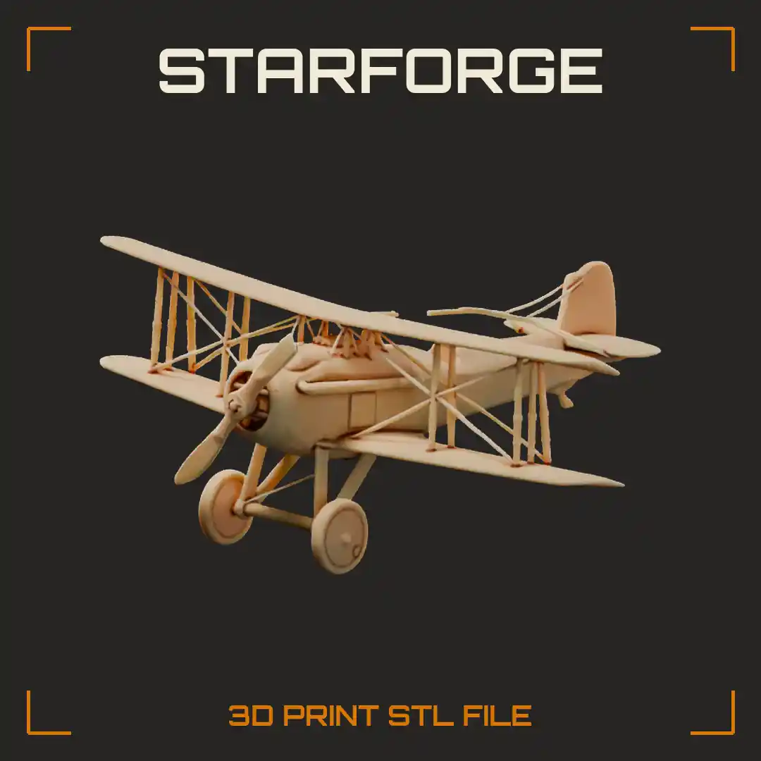 SPAD VII WW1 Biplane Fighter with Round Engine Cowling Wooden Propeller and Wire Braced Wings