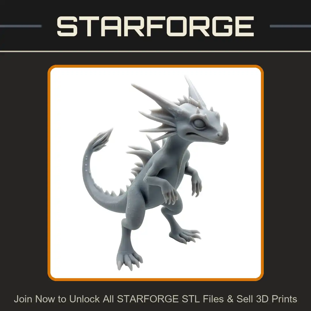 Spined Horned Dragon Drake Wyrmling Hatchling Bipedal Lizard Crested Spiked Tail - View 1 of 2