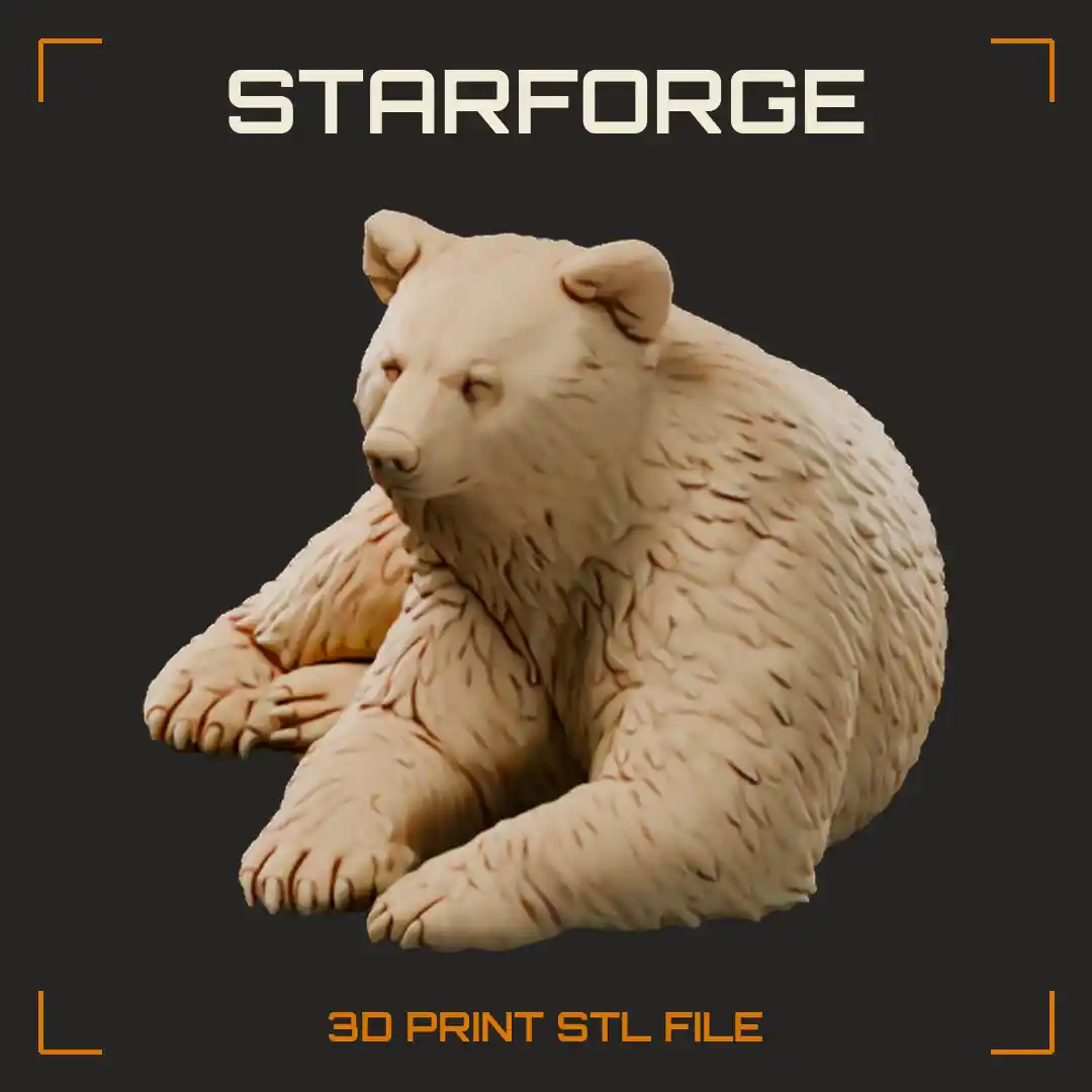 Spirit Bear Lying on Forest Floor with Cream White Coat Rounded Ears and Broad Paws