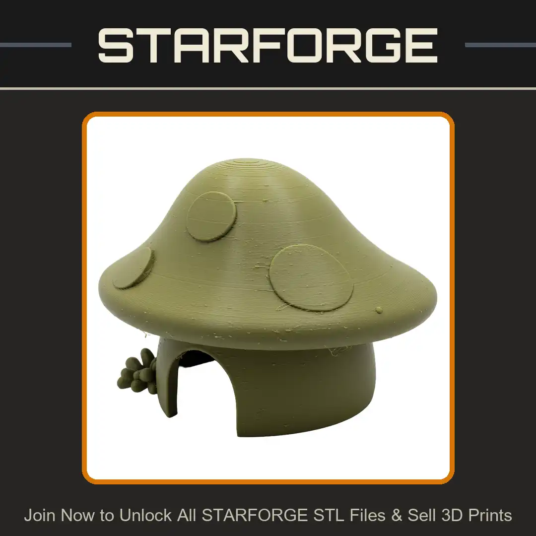 Spotted Toadstool Mushroom House Fairy Gnome Forest Cottage Arched Doorway Garden Hut - View 1 of 2