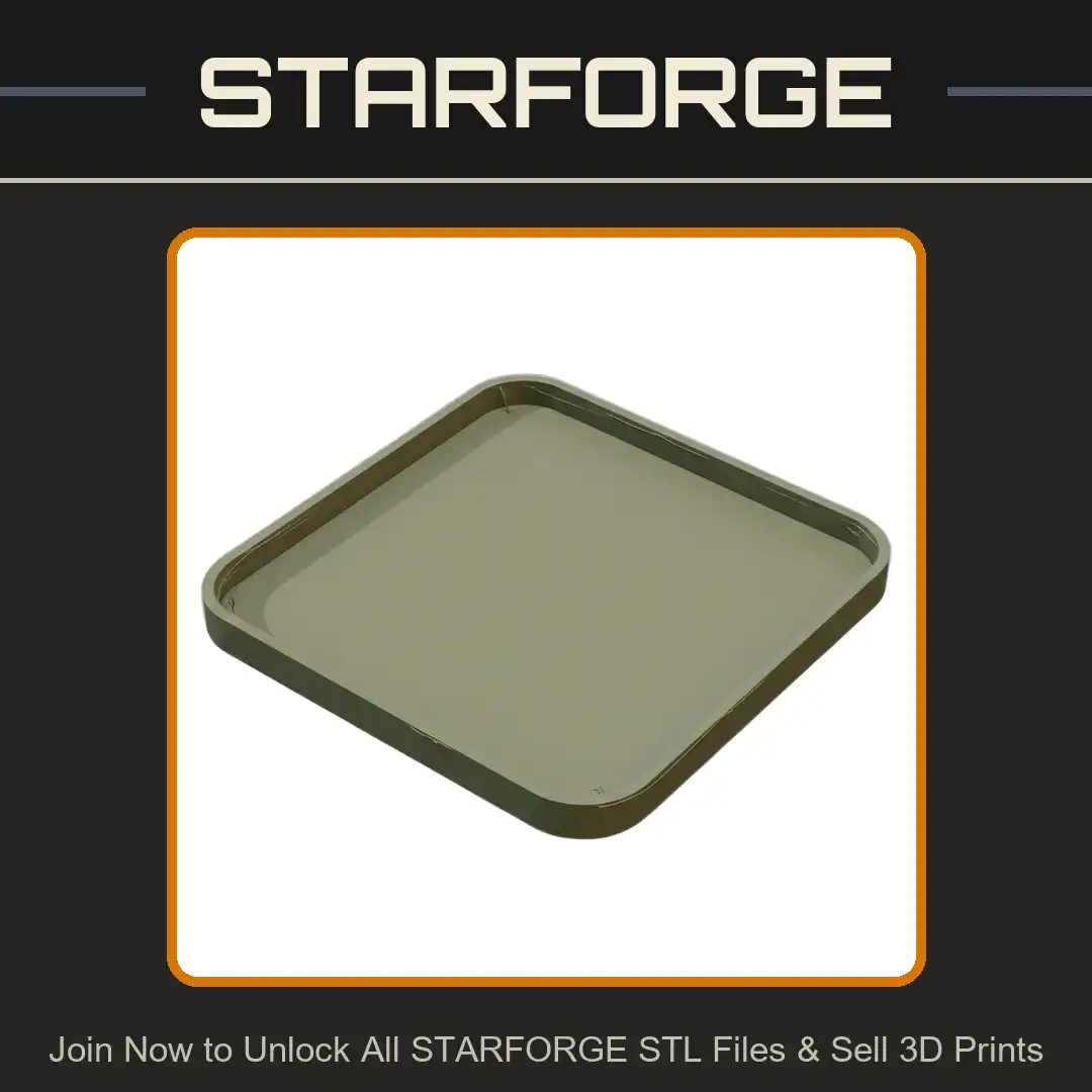 Square Rounded Corner Shallow Tray Dish Coaster Base Rim Lip Minimalist Organizer - View 1 of 2