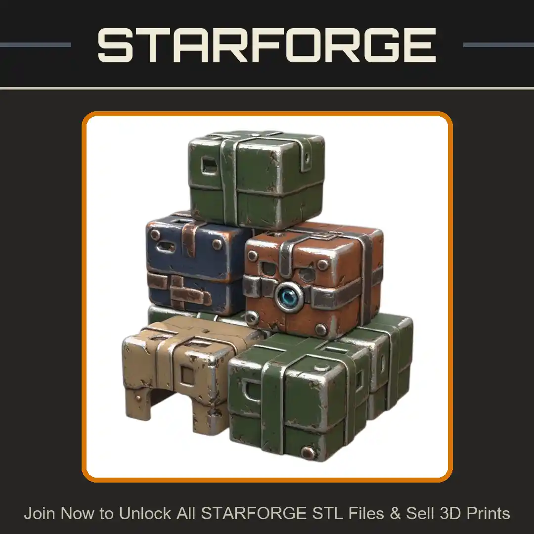 Stackable Industrial Block Set for Sci-Fi Themed Dioramas and Models - 3D Printable STL File