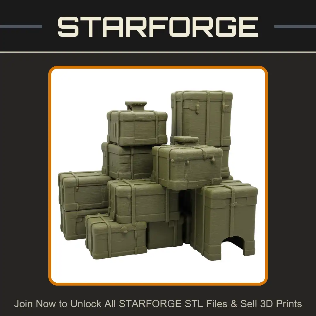 Stacked Industrial Cargo Crates Storage Containers Tactical Supply Boxes Luggage Cases - View 1 of 2