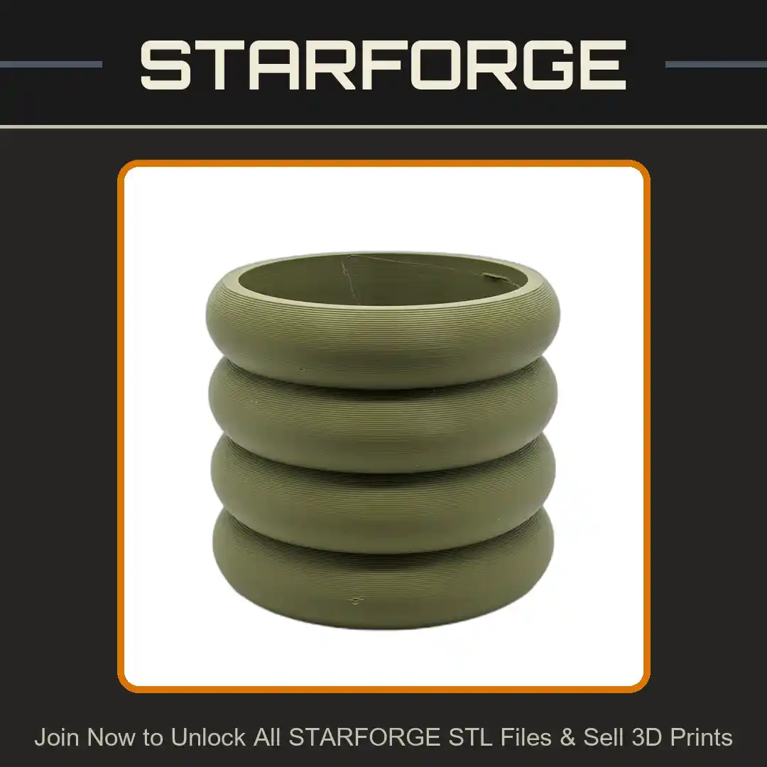 Stacked Ribbed Planter with Bold Rounded Design for Indoor Plants Vase Mode - 3D Printable STL File