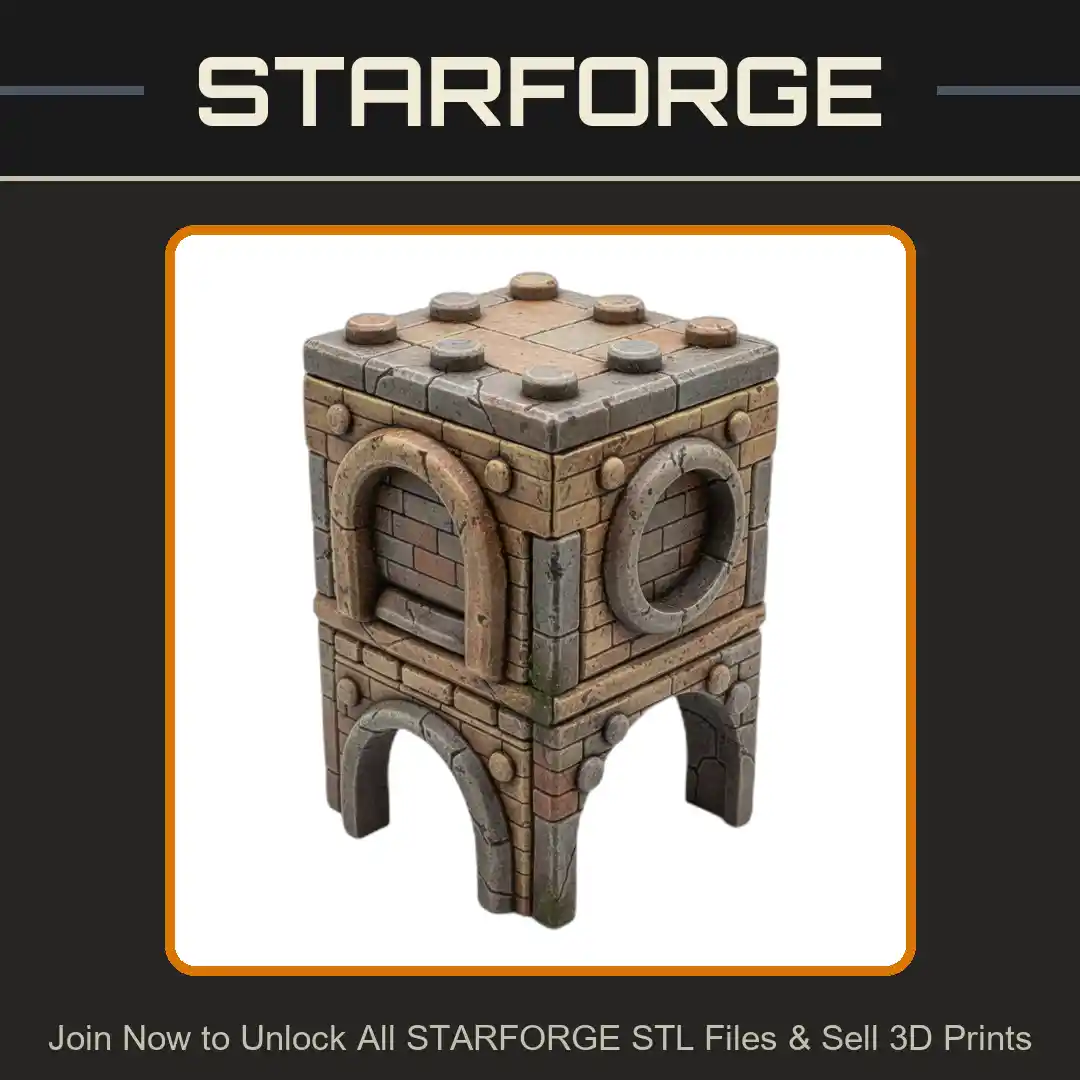 Stacked Stone Archway Structure Brick Texture Dual Entrances Reptile Fish Tank - 3D Printable STL File