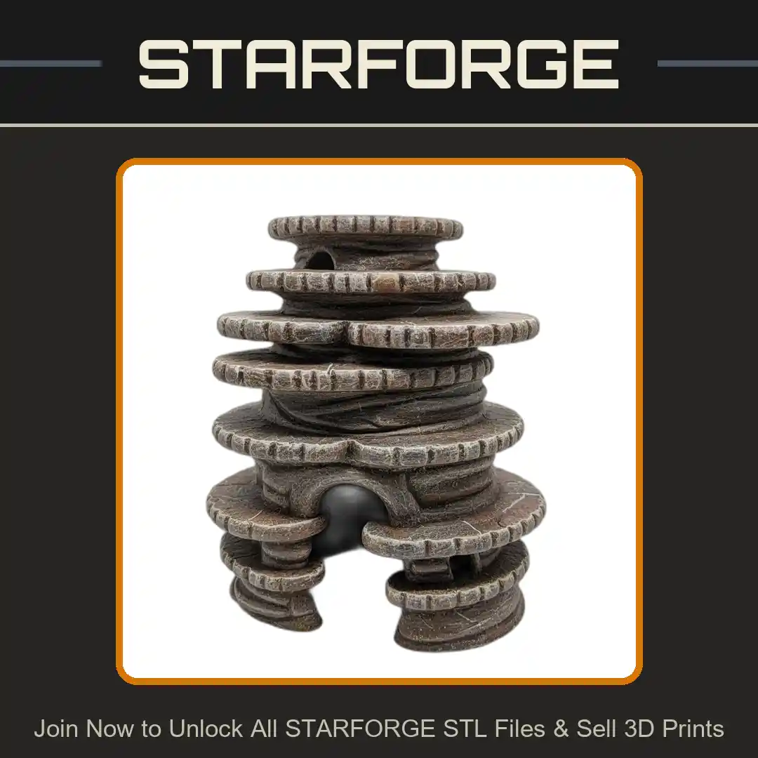 Stacked Stone Cave Layers Circular Openings Natural Texture Reptile Fish Tank - 3D Printable STL File