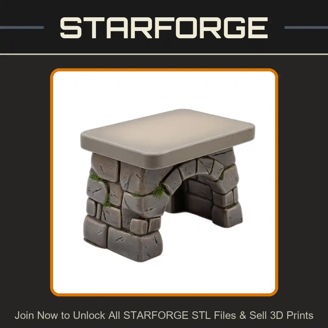 Stone Archway Rectangular Roof Cave Entrance Reptile Fish Tank - 3D Printable STL File