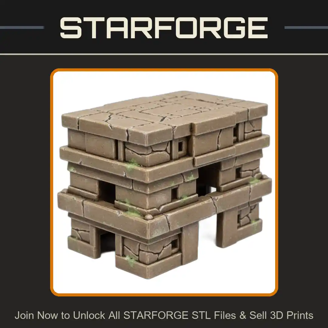 Stone Block Structure Tiered Design Rectangular Openings Reptile Fish Tank - 3D Printable STL File