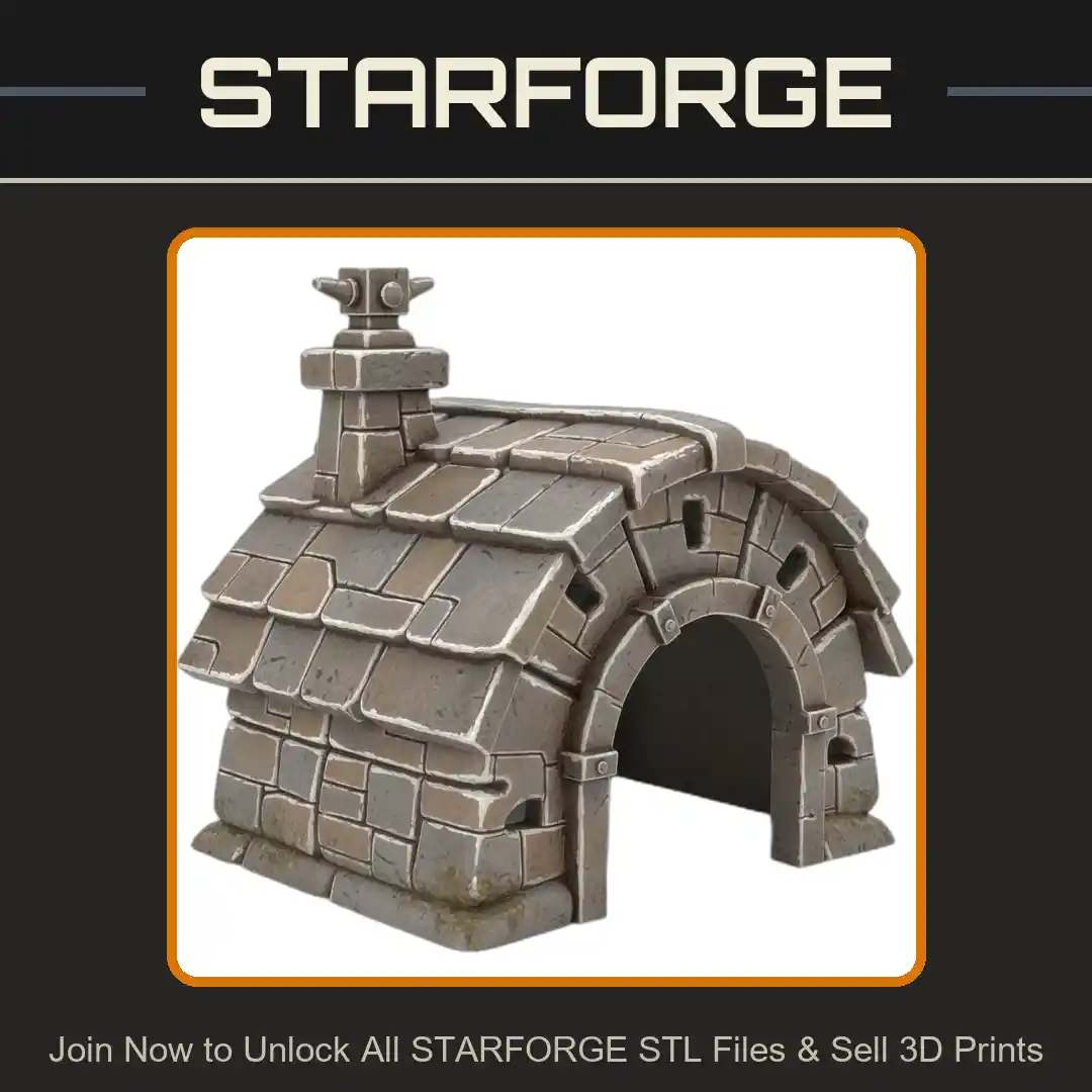 Stone Brick Archway Chimney Rustic House Structure Reptile Fish Tank - 3D Printable STL File