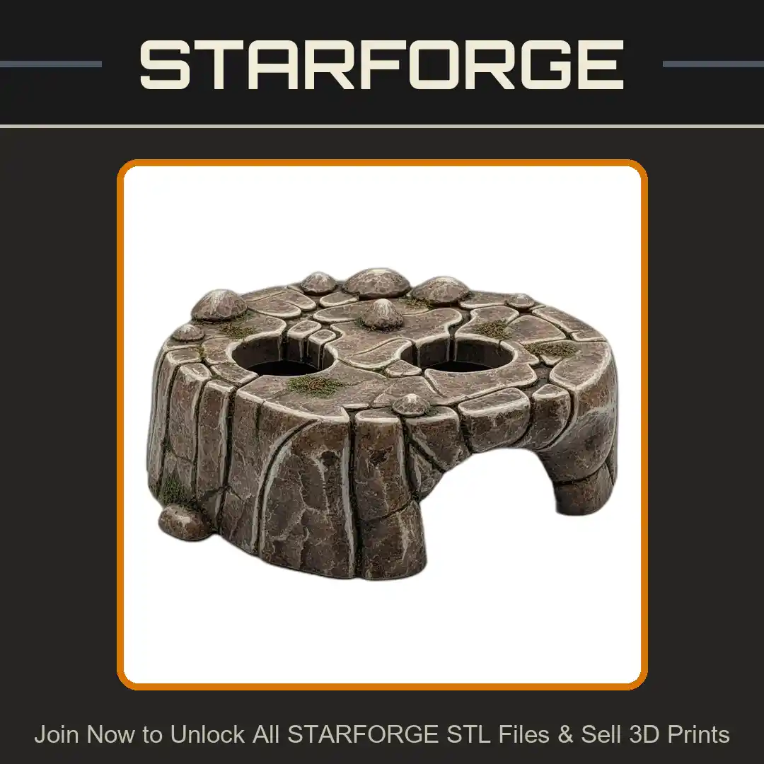 Stone Cave Hideout Dual Entrances Rocky Texture Dome Shape Reptile Fish Tank - 3D Printable STL File