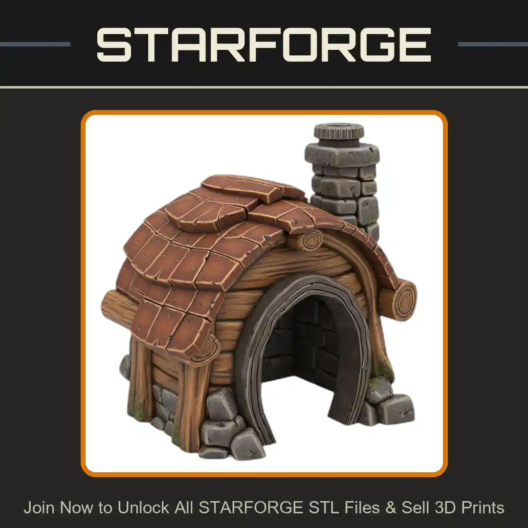 Stone Cottage Dome Roof Chimney Archway Entrance Reptile Fish Tank - 3D Printable STL File