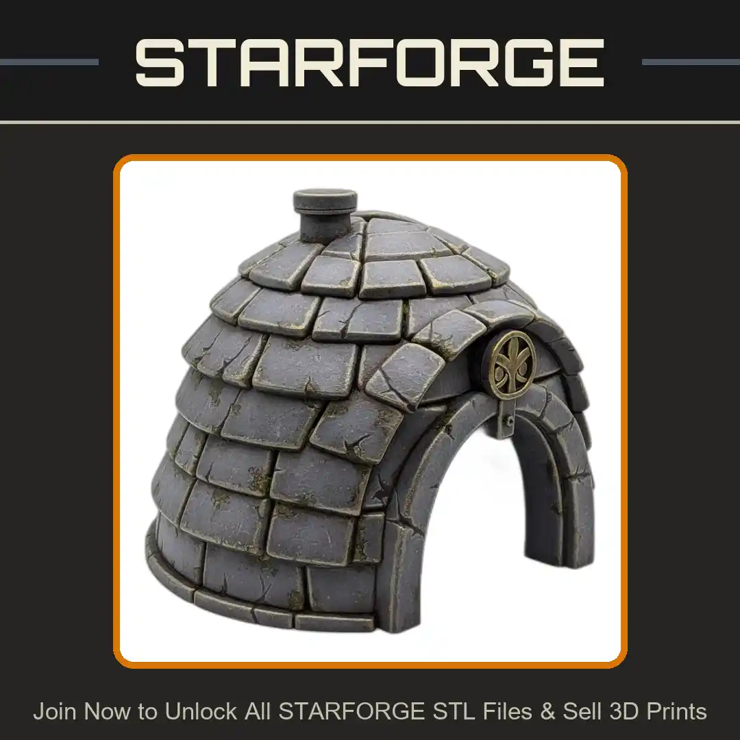 Stone Igloo Dome Entrance Block Design Reptile Fish Tank - 3D Printable STL File