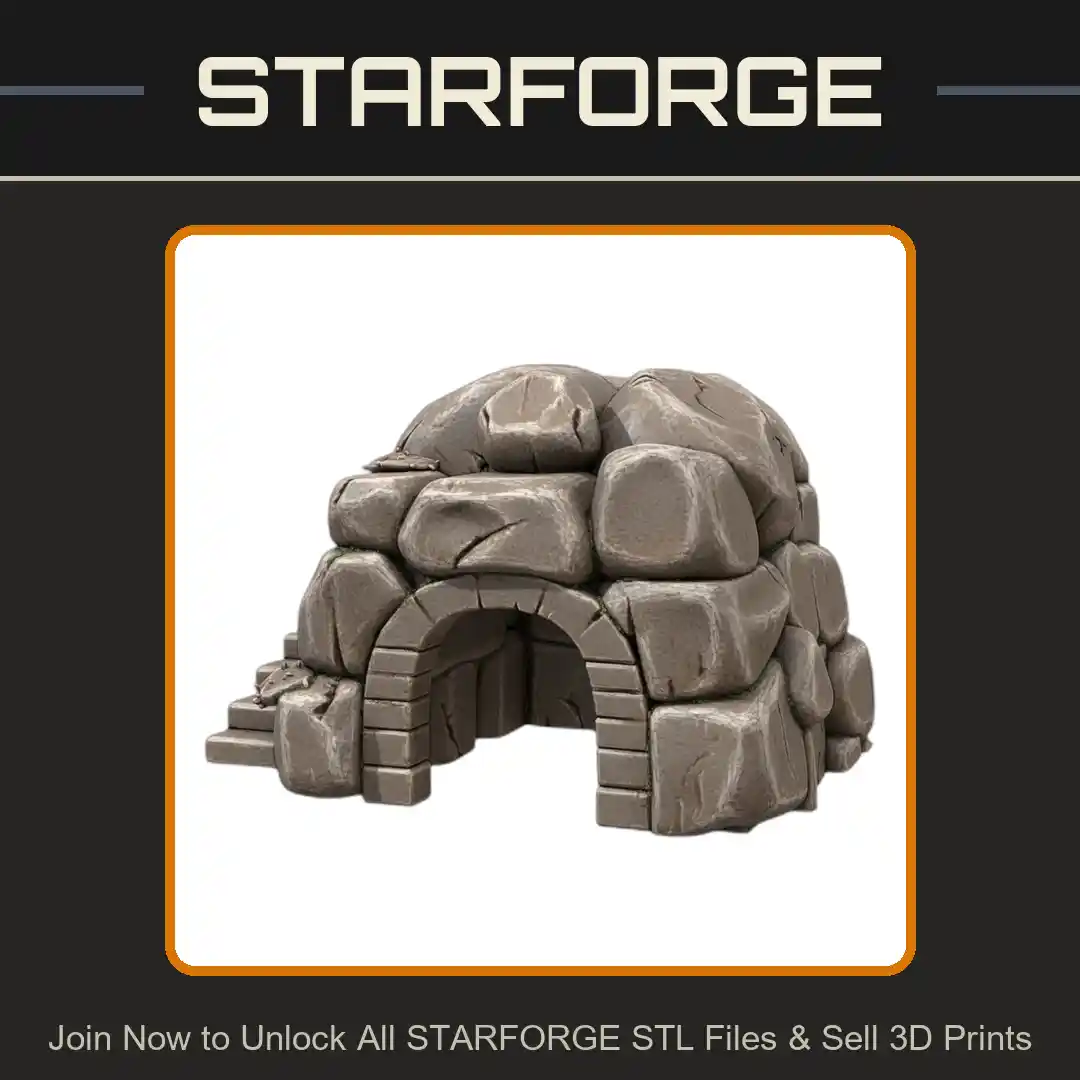 Stone Igloo Pet Hide for Reptiles and Small Animals - 3D Printable STL File