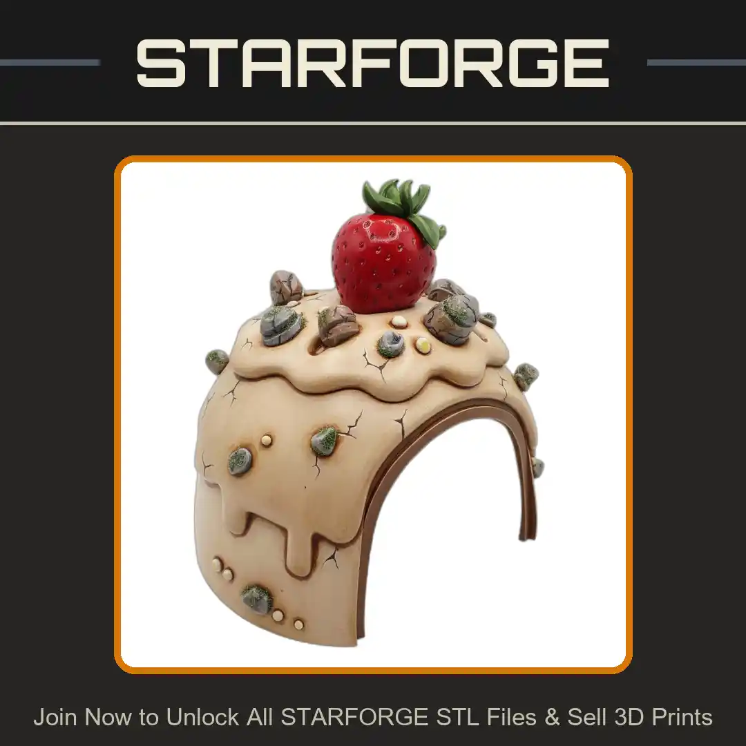 Strawberry Cake Tunnel Arch Dessert Toppings Stone Accents Reptile Fish Tank - 3D Printable STL File