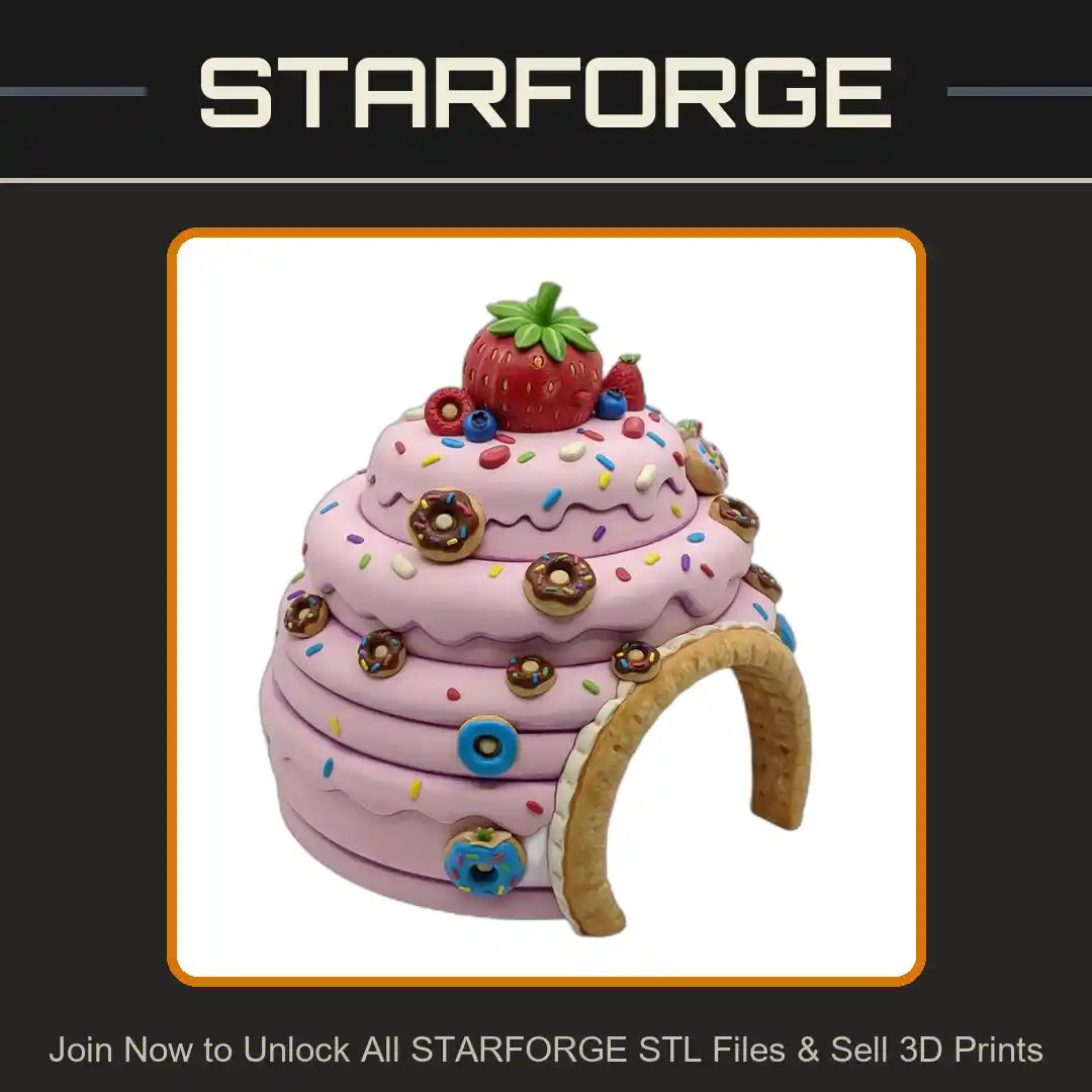Strawberry Themed Dome Spiral Layers Berries Decor Reptile Fish Tank - 3D Printable STL File