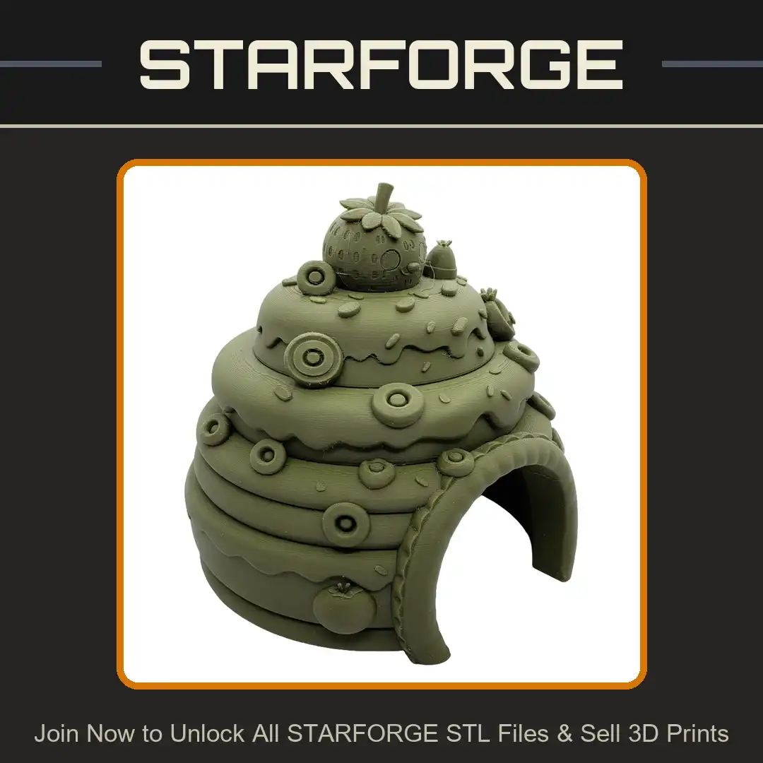 Strawberry Tiered Cake House Dessert Kawaii Candy Sprinkles Donut Icing Drip Archway - View 1 of 2