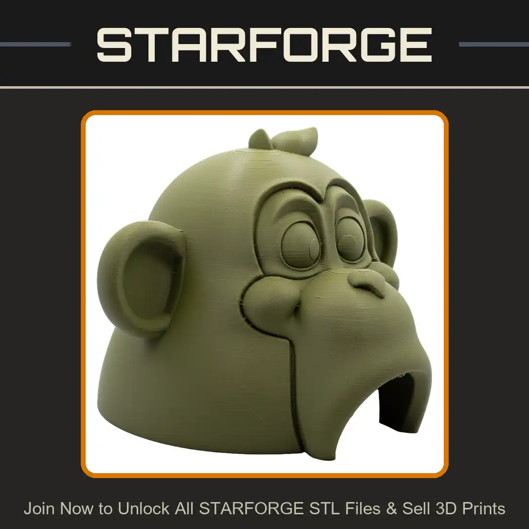 Stylized Cartoon Monkey Head Ape Chimpanzee Gorilla Mask Animal Muzzle Snout Big Eyes - View 1 of 2