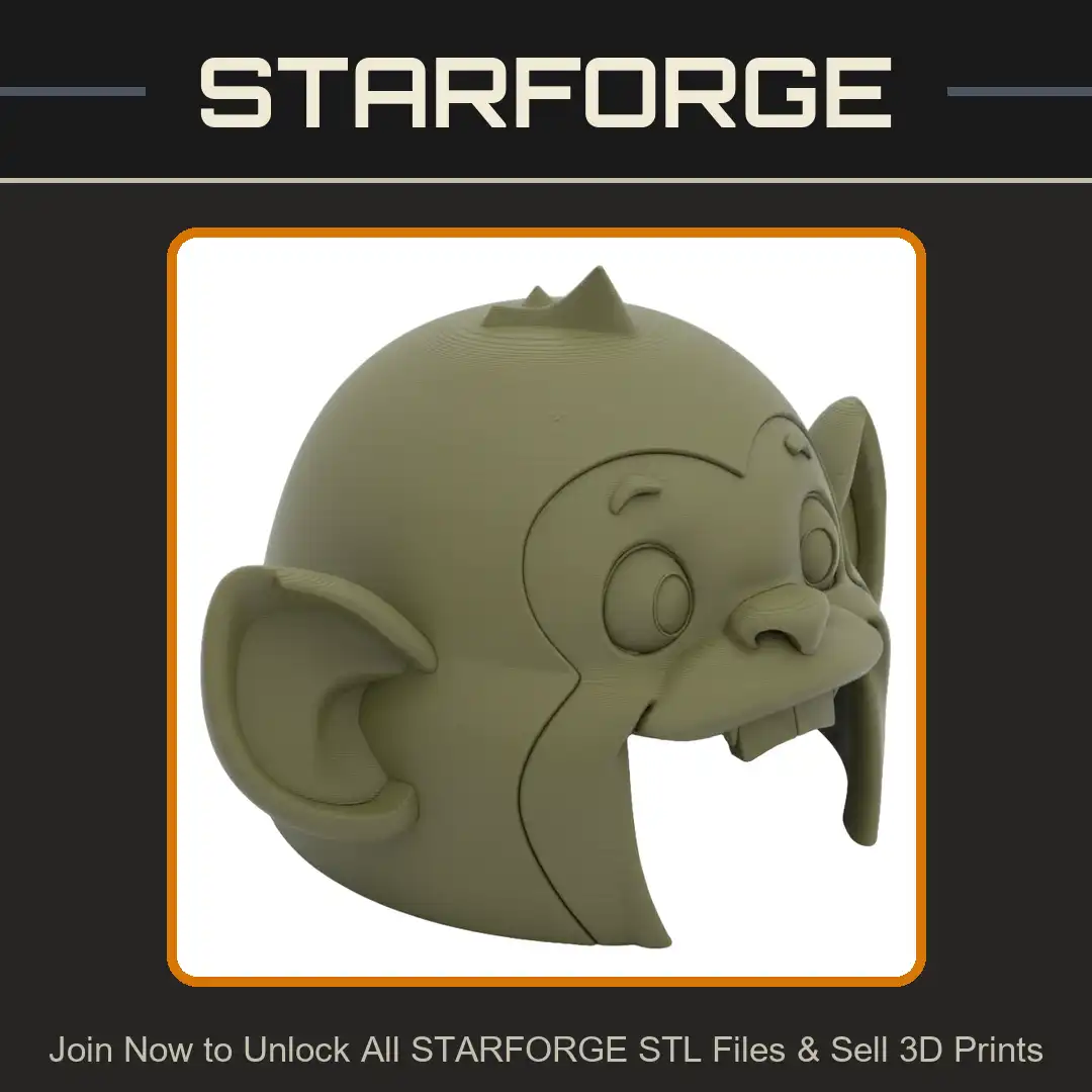 Stylized Cartoon Monkey Head Mask Big Ears Open Mouth Buck Teeth Laughing Ape Chimpanzee - View 1 of 2