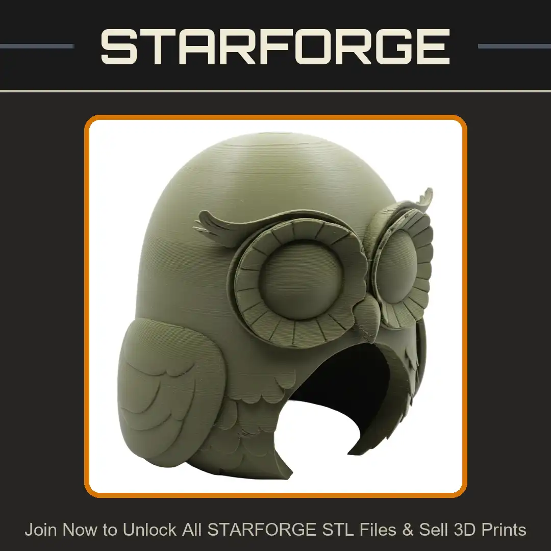 Stylized Owl Mask Helmet Feathered Bird Winged Beak Scalloped Headpiece Armor Cowl - View 1 of 2